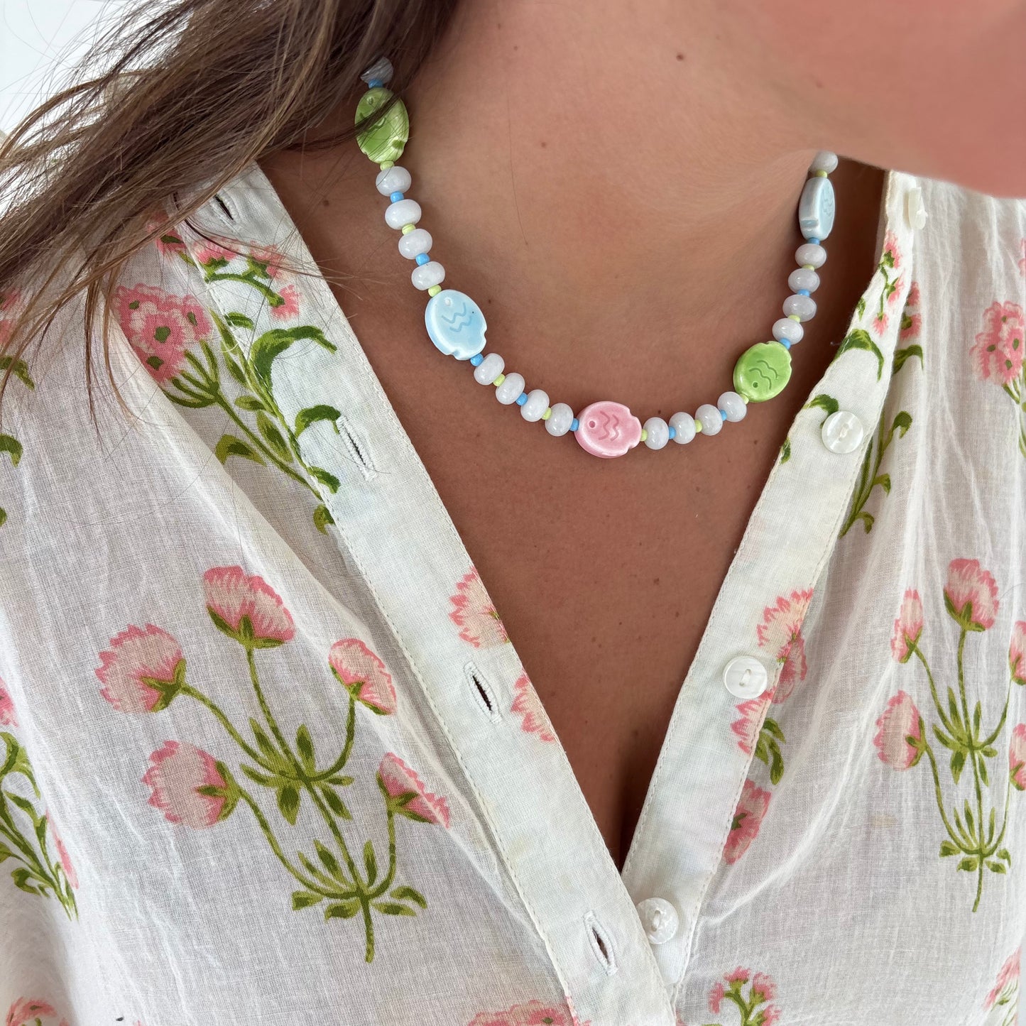 Pastel fish necklace