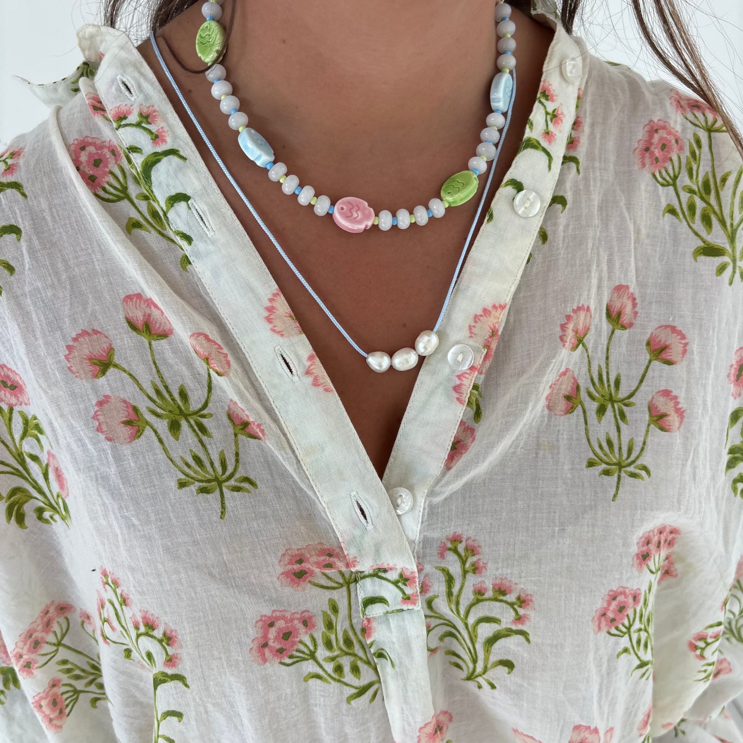 Pastel fish necklace