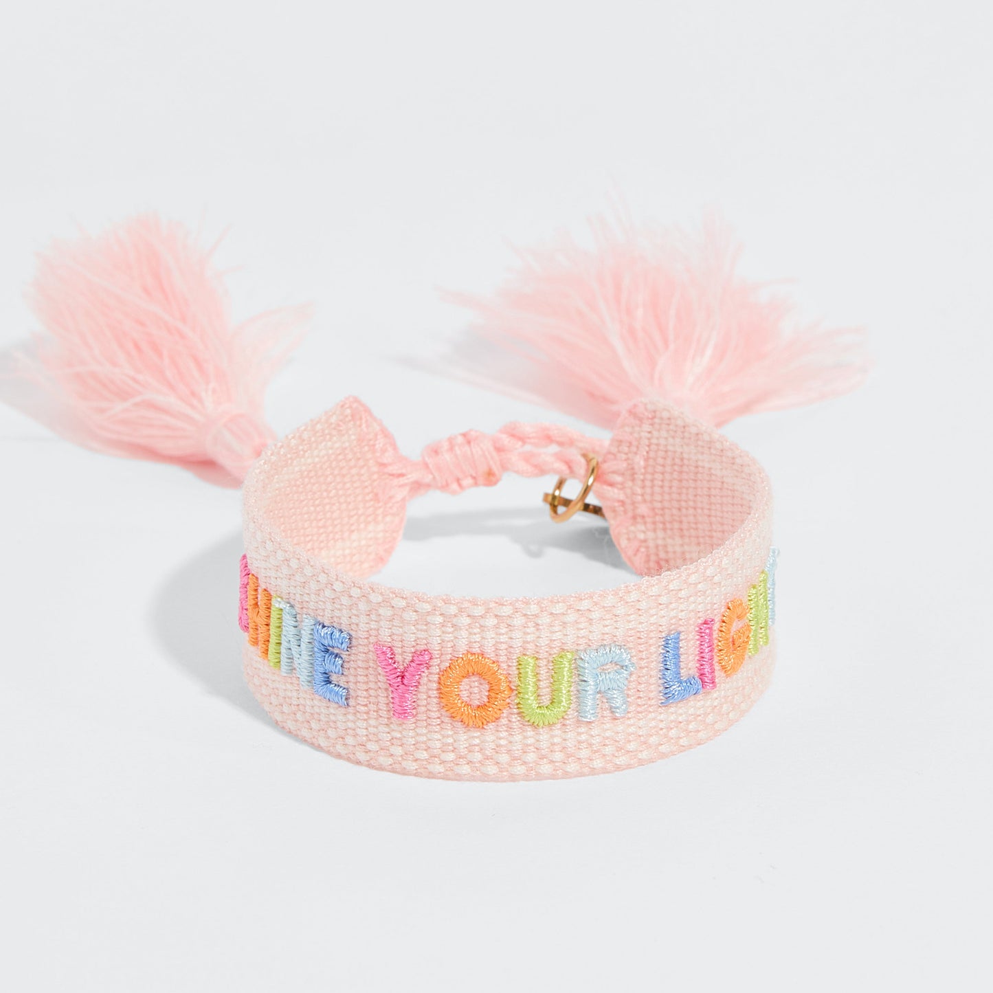 Shine your light embroidered tassel bracelet